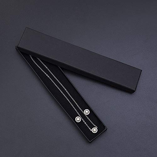 Czemo Juegos de Pendientes y Collar de Perlas de Agua Dulce y Plata de Ley 925 joyas para Mujer con Caja Regalo