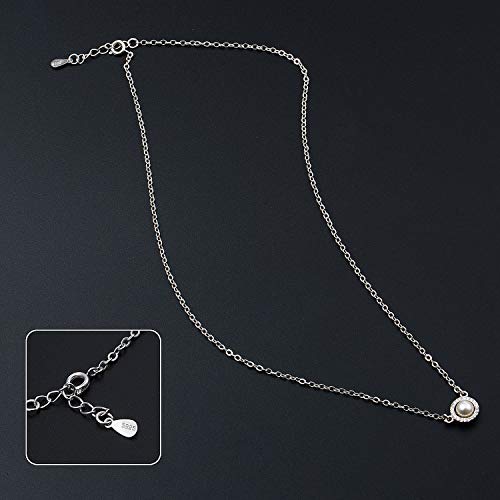 Czemo Juegos de Pendientes y Collar de Perlas de Agua Dulce y Plata de Ley 925 joyas para Mujer con Caja Regalo