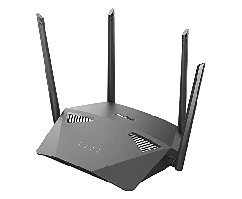 D-Link DIR-1950 Router Gaming WiFi 5 AC1900, control por voz Alexa, Google Home, 5 puertos red Gigabit 1000 Mbps, seguridad WPA3, triple VLAN para fibra, control parental, Wave 2, MU-MIMO, negro