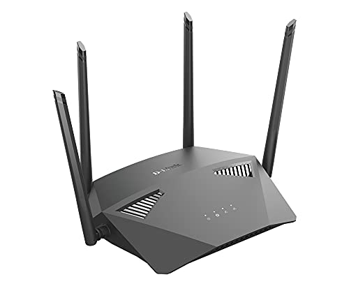 D-Link DIR-1950 Router Gaming WiFi 5 AC1900, control por voz Alexa, Google Home, 5 puertos red Gigabit 1000 Mbps, seguridad WPA3, triple VLAN para fibra, control parental, Wave 2, MU-MIMO, negro