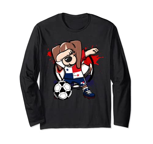 Dabbing Beagle Perro Panamá Fútbol Jugador Dab Sport Deporte Manga Larga