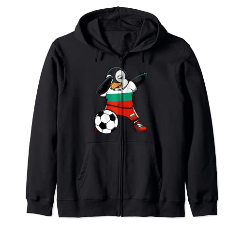 Dabbing Pingüino Bulgaria Fútbol Bandera Búlgara Deporte Sudadera con Capucha