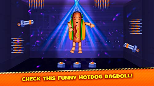 Dancing Hotdog Crash Test Achievement - Flip Fast Ragdoll Food Game