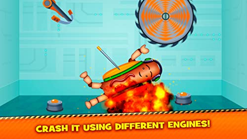 Dancing Hotdog Crash Test Achievement - Flip Fast Ragdoll Food Game