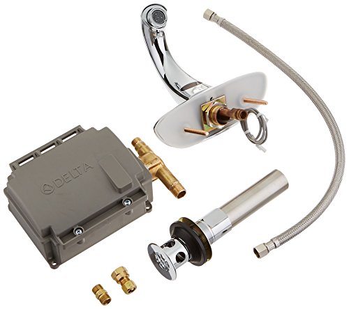 Delta Faucet 591LF-HGMHDF Electronics Battery Electronic Faucet, VR 0.5GPM, Grid Strainer, Chrome