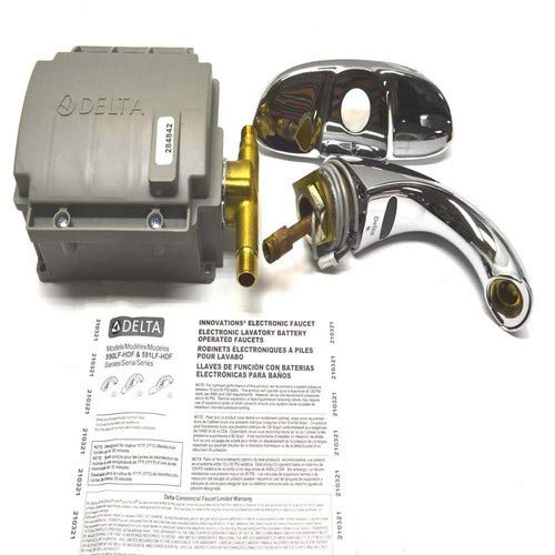 Delta Faucet 591LF-HGMHDF Electronics Battery Electronic Faucet, VR 0.5GPM, Grid Strainer, Chrome