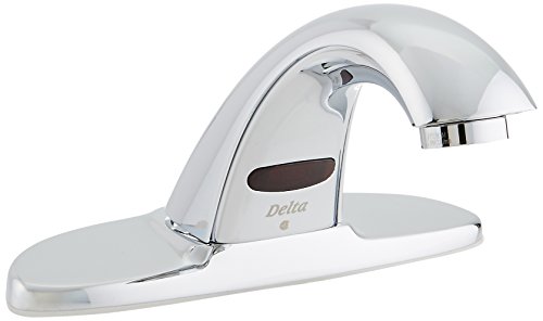 Delta Faucet 591LF-HGMHDF Electronics Battery Electronic Faucet, VR 0.5GPM, Grid Strainer, Chrome