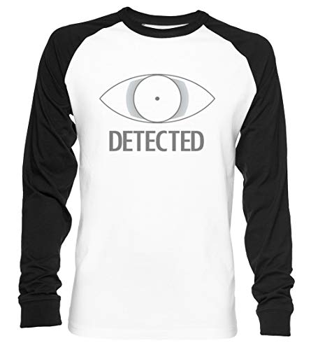 Detected Unisex Camiseta De Béisbol Manga Larga Hombre Mujer Blanca Negra