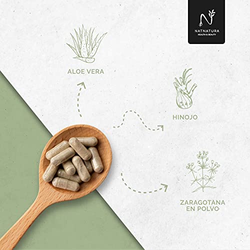 Detox adelgazante potente. Plan detox a base de Aloe Vera e Hinojo para eliminar toxinas y limpieza de colon. 90 cápsulas vegetales. NATNATURA HEALTH & BEAUTY