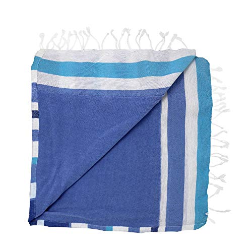 DHestia - Pareo Toalla de Playa con Rizo y Flecos de 100x150 cmMINAR Azul