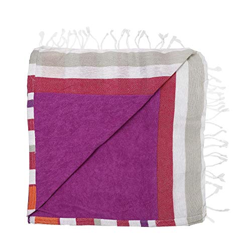 DHestia - Pareo Toalla de Playa con Rizo y Flecos de 100x150 cmZURICH Fucsia