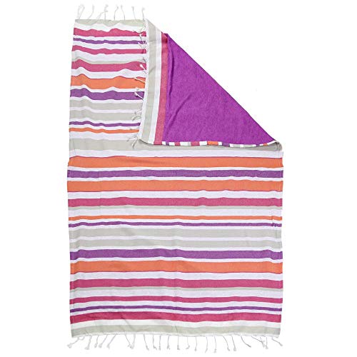 DHestia - Pareo Toalla de Playa con Rizo y Flecos de 100x150 cmZURICH Fucsia