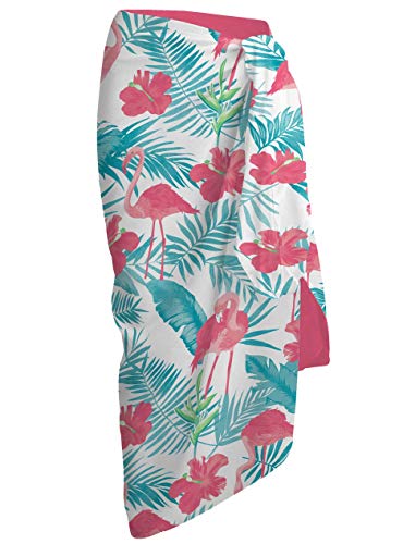 DHestia - Pareo Toalla de Playa Estampado y Rizo para Secarse de 100x150 cm Sabah Coral