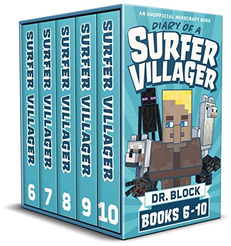 Diary of a Surfer Villager, Books 6-10: (a collection of unofficial Minecraft books) (Complete Diary of a Minecraft Villager Book 2) (English Edition)