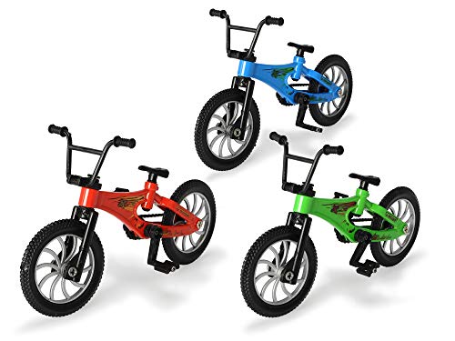 Dickie Toys Stunt Bike, Trucos Dedos, Bicicleta de Juguete, 3 Modelos, Color Rojo, Verde, Azul (203341019)