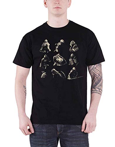 Difuzed Demons Souls T Shirt Knight Poses Logo Nuevo Oficial Hombre Negro L