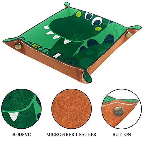 Dinosaurio Hello Green Valet Tray para hombres Key Wallet monedero viaje
