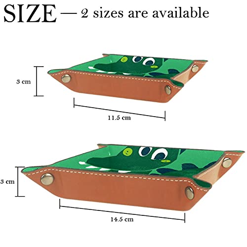 Dinosaurio Hello Green Valet Tray para hombres Key Wallet monedero viaje