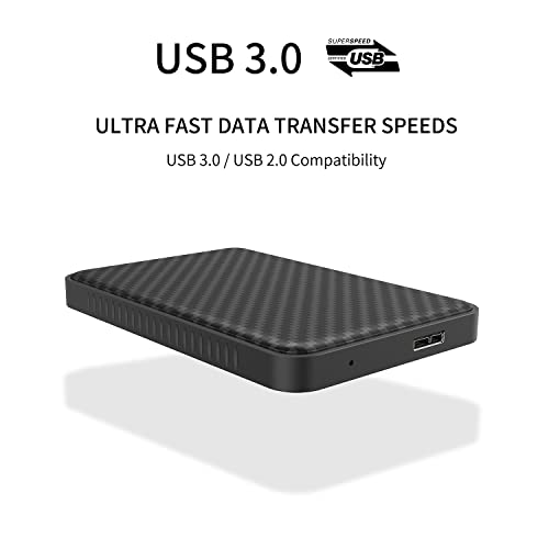 Disco Duro Externo 1TB Portátil Resistente a los Golpes Disco Duro USB3.0 HDD Almacenamiento Compatible para PC, Mac, Laptop, Chromebook, PS4, Xbox One-Negro/Gris (Sarga)