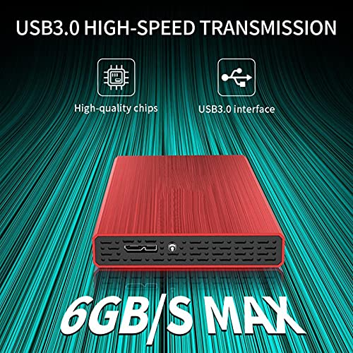Disco duro externo HDD, 2 TB, 1 TB, 500 GB / 320 Gb, USB 3.0 de almacenamiento externo, apto para PC de escritorio, Macbook, Laptop, Ps4, Xbox, Smart TV (60 GB, rojo)
