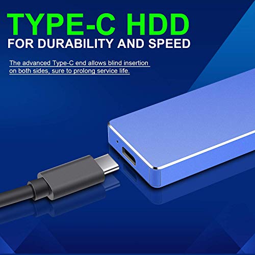 Disco Duro Externo portátil de 2TB Disco Duro Externo USB 3.1 de Alta Velocidad Disco Duro Externo Disco Duro Externo para Mac, PC, Laptop (2TB, Blue)