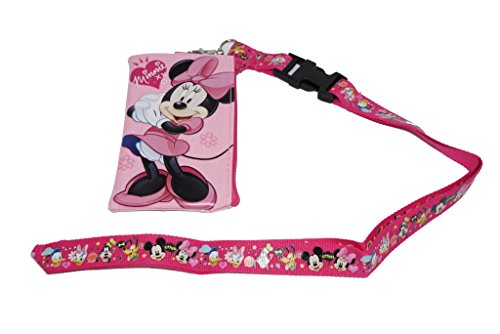 Disney Mickey Minnie Cars ID Ticket iPhone Key Chain Badge Holder Wallet Collection (Minnie) by