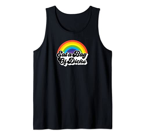 Divertido Comer Una Bolsa De Pollas Arco Iris Adulto Humor Vulgar Camiseta sin Mangas