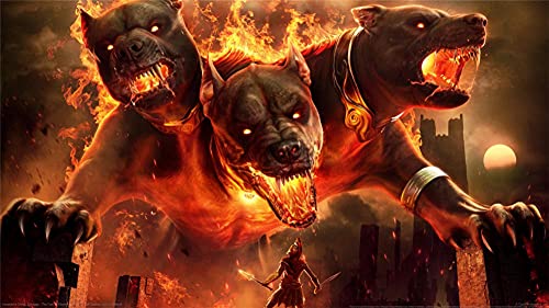 DIY 5D Pintura de Diamante Kits,Assassin's Creed Odyssey,Redondo Diamond Painting,Hijos Adultos Punto de Cruz Diamantes imitación Completo Bordado Diamante Arts Craft-Round drill-40x70cm