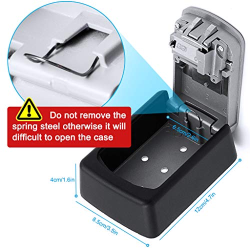 Diyife Caja de Seguridad para Llaves, [Versión Actualizada] [Montado en la pared] Caja Fuerte de Combinación al aire Libre a Prueba de Agua para el Hogar Garaje Escuela Llaves de Repuesto para la Casa