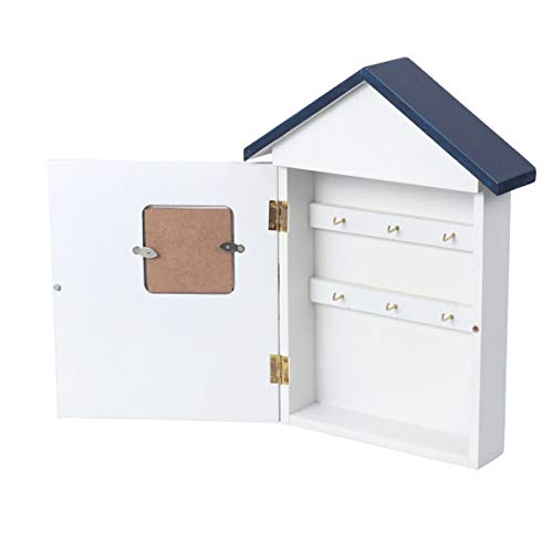 Doitool House Key Wall Holder Key Display Hanging Box Estilo Mediterráneo Key Hook Organizer Birf Fish Náutico Key Holder Caja de Almacenamiento para Decoración del Hogar