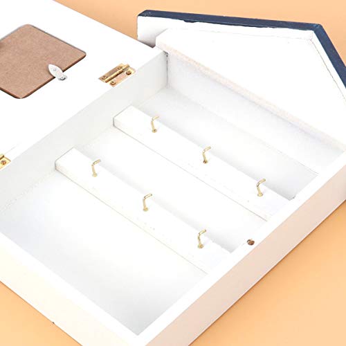 Doitool House Key Wall Holder Key Display Hanging Box Estilo Mediterráneo Key Hook Organizer Birf Fish Náutico Key Holder Caja de Almacenamiento para Decoración del Hogar