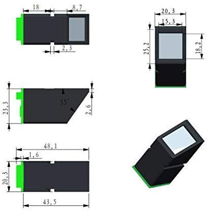 DollaTek Módulo de Sensor de Lector de Huella Digital óptico de luz Azul para Arduino Mega2560 UNO R3