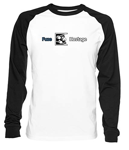 Dont Fuze The Hostage! Hombre Mujer Unisex Camiseta De Béisbol Blanca Negra Manga 2/3 Women's Men's Unisex Baseball T-Shirt
