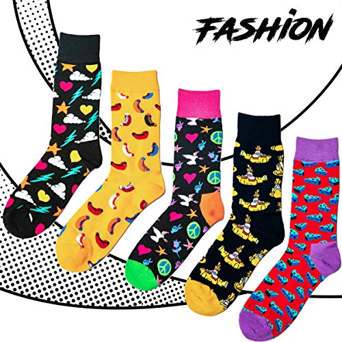 DOUBLE M, Pack Calcetines Estampados Hombre Mujer, Calcetines Divertidos y Elegantes, de Algodón, Talla única 39 a 44