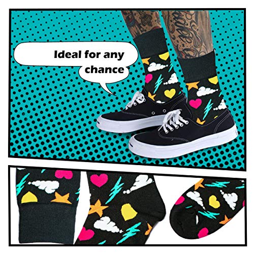 DOUBLE M, Pack Calcetines Estampados Hombre Mujer, Calcetines Divertidos y Elegantes, de Algodón, Talla única 39 a 44