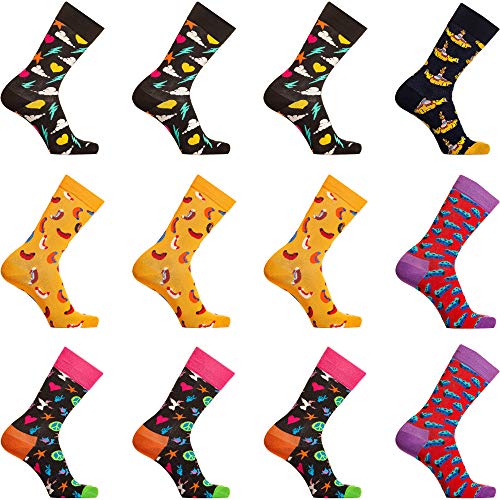 DOUBLE M, Pack Calcetines Estampados Hombre Mujer, Calcetines Divertidos y Elegantes, de Algodón, Talla única 39 a 44