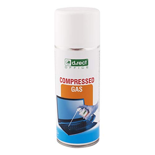 D.RECT 110502 Aire comprimido | Spray Limpiador 400 ml | Compresor de Aire | para Limpieza de Teclado, Ordenador, cámara, teléfono móvil