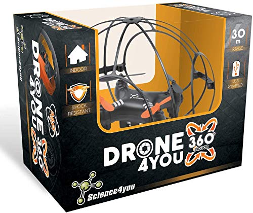 Drone4you 360 Indoor - Mini Drone con Cámara y Controlo Remoto, 360º Rotación y 3 Velocidades, Altitude 30m, Adecuado para Interiores, Mini Drone para Niños