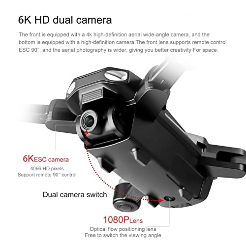 Drones with Camera Drone GPS 5G WiFi Professional 6K HD Double Camera Brushless Motor Drones Stabilier Drone for Adult with 3 Batteries