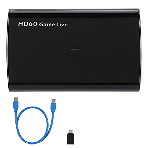 DSED Tarjeta de Captura de Juegos HDMI, HDMI USB3.0 4K Ultra HD 3.5mm Tarjeta de Captura de Video con Entrada de micrófono para PS4/PS3/One