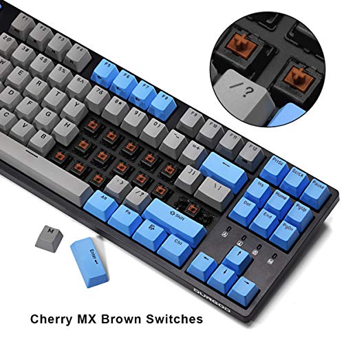 Durgod Teclado mecánico para juegos Taurus K320 TKL con cable - 87 teclas - Doble disparo PBT - NKRO - USB tipo C (marrón cereza, negro)