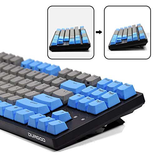 Durgod Teclado mecánico para juegos Taurus K320 TKL con cable - 87 teclas - Doble disparo PBT - NKRO - USB tipo C (marrón cereza, negro)