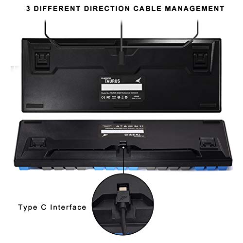 Durgod Teclado mecánico para juegos Taurus K320 TKL con cable - 87 teclas - Doble disparo PBT - NKRO - USB tipo C (marrón cereza, negro)
