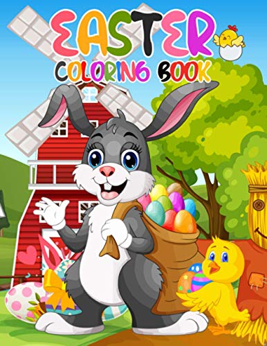 Easter Coloring Book: Happy Easter Coloring Book For Kids Ages 4-8, Beautiful Coloring Collection Easter Day Designs, Kids Stress Relief, 30 Pages Funny Coloring Pages