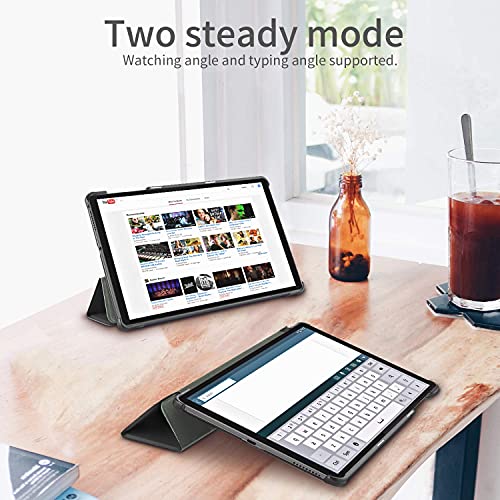 EasyAcc Funda Compatible con Lenovo Tab M10 FHD Plus 2nd Gen 10,3 Pulgadas con Cristal blindado Ultrafina con función Atril Encendido Apagado Automático, Negro