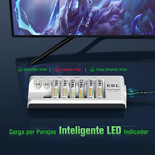 EBL - 8 Ranuras Cargador de Pilas de AA AAA Ni-MH Ni-CD Baterías Recargables