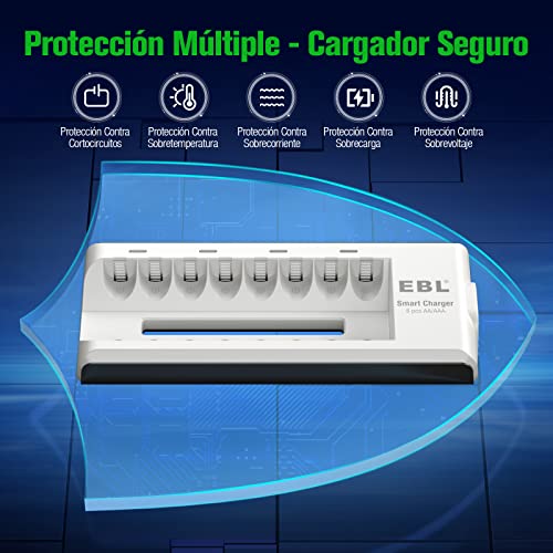 EBL - 8 Ranuras Cargador de Pilas de AA AAA Ni-MH Ni-CD Baterías Recargables