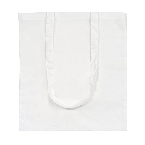 eBuyGB Pack de 10 bolsas de algodón para compras y playa, 42 cm, White (Blanco) - 1206006-10b