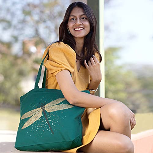Eco Right Bolsa de lona impresa de algodón para mujeres, Bolsa de playa, Bolsa de tela para mujeres, Bolsas de regalo, Bolsas de compras, Bolsas para libros | Limones