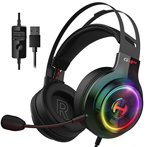 Edifier G4 TE - Auriculares de Diadema para PC, PS4, Auriculares para Juegos con Sonido Envolvente 7.1 con micrófono con cancelación de Ruido, Auriculares USB para Colocar sobre, 50mm, Negro